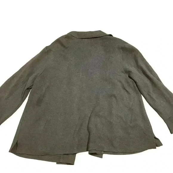 J. Jill Relaxed Sweater Blazer Open Cardigan Charcoal Gray Size Large Career - Picture 2 of 6